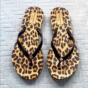 Kate Spade Leopard flip flops